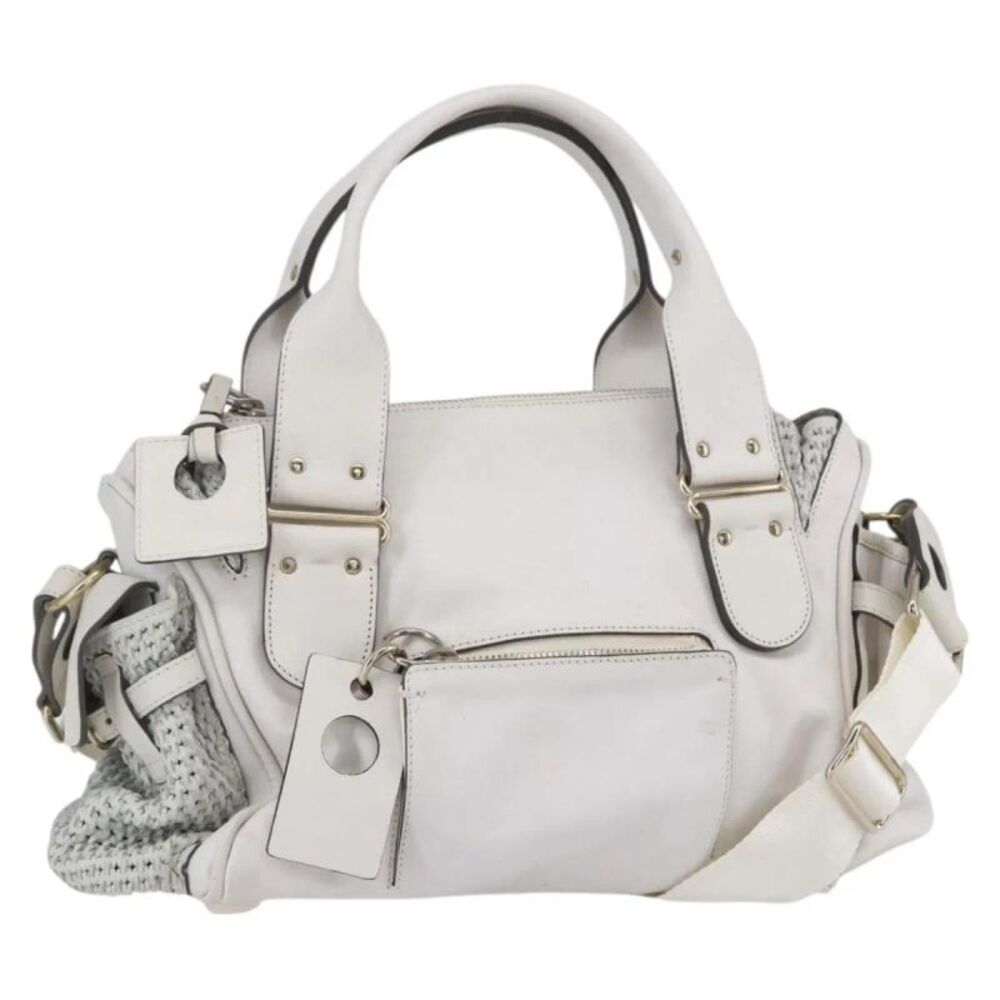 Chloe Vintage Leather White Leather Shoulder Bag Bag